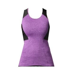 Second Skin Purple Contour Colorblock Racerback Workout Training Tank Top Shirt